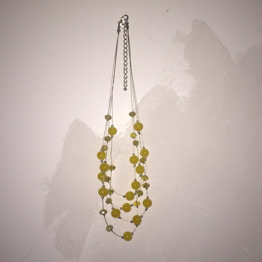 Yellow beaded necklace